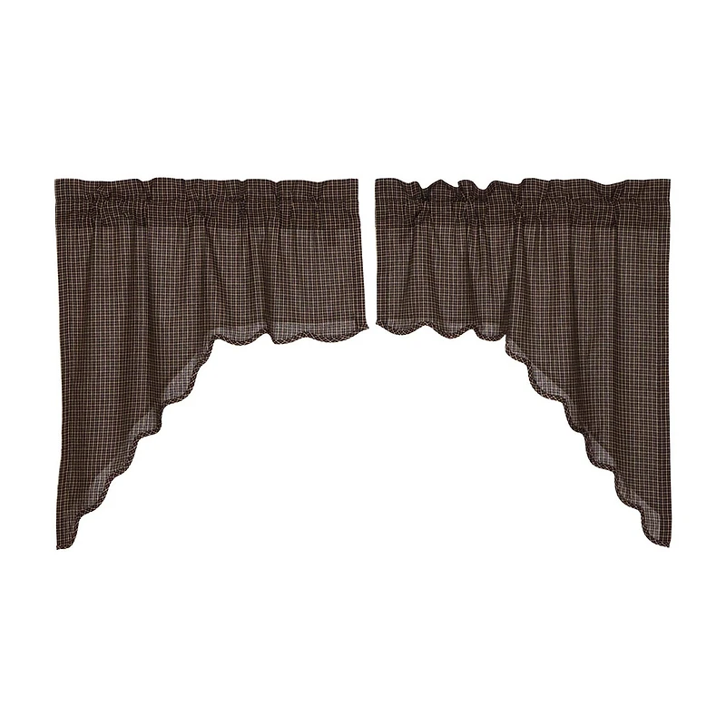 Vhc Brands Kettle Grove Plaid Swag Rod Pocket Scallop Valance