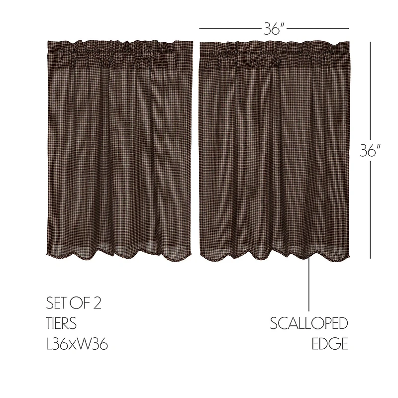Vhc Brands Kettle Grove Plaid 2-pc. Rod Pocket Window Tier