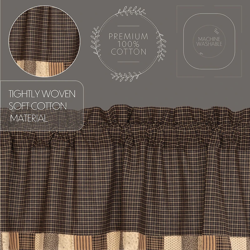 Vhc Brands Kettle Grove Patchwork Rod Pocket Tailored Valance