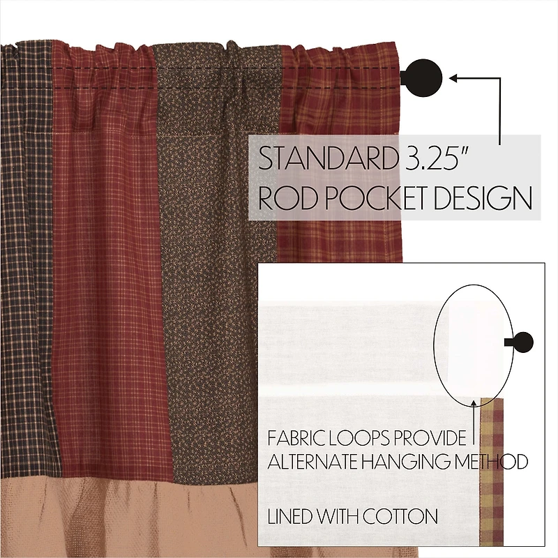 Vhc Brands Maisie Patchwork Rod Pocket Tailored Valance