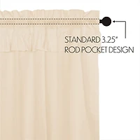 Vhc Brands Muslin Ruffled Prairie Swag Rod Pocket Tailored Valance