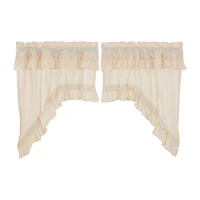 Vhc Brands Muslin Ruffled Swag Rod Pocket Tailored Valance