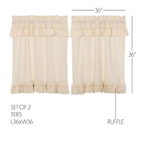 Vhc Brands Muslin Ruffled 2-pc. Rod Pocket Window Tier