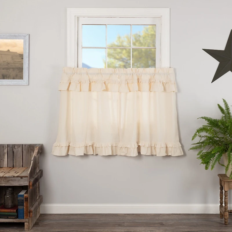 Vhc Brands Muslin Ruffled 2-pc. Rod Pocket Window Tier