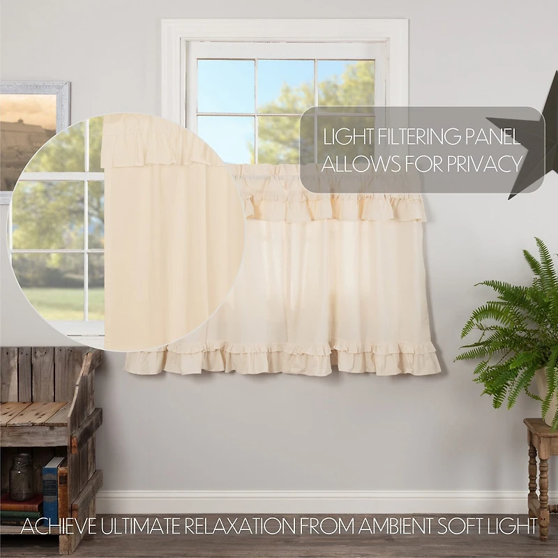 Vhc Brands Muslin Ruffled 2-pc. Rod Pocket Window Tier