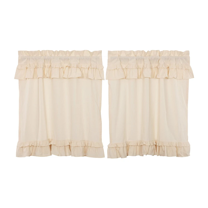 Vhc Brands Muslin Ruffled 2-pc. Rod Pocket Window Tier