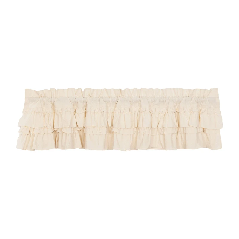 Vhc Brands Muslin Ruffled Rod Pocket Tailored Valance