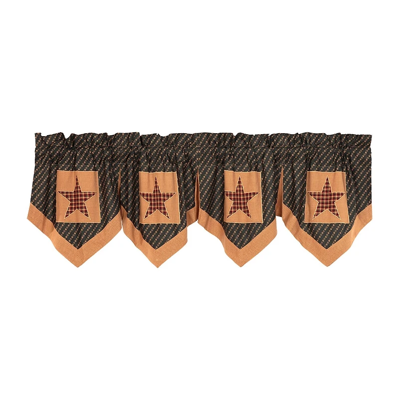 Vhc Brands Patriotic Patch Pointed Rod Pocket Scallop Valance