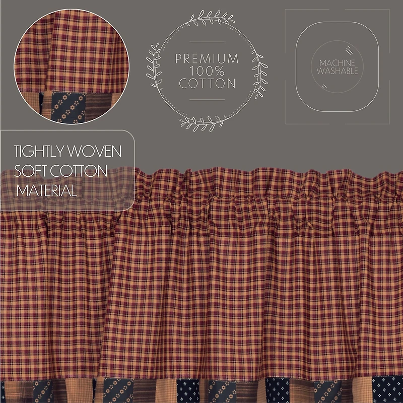 Vhc Brands Patriotic Patch Block Rod Pocket Tailored Valance