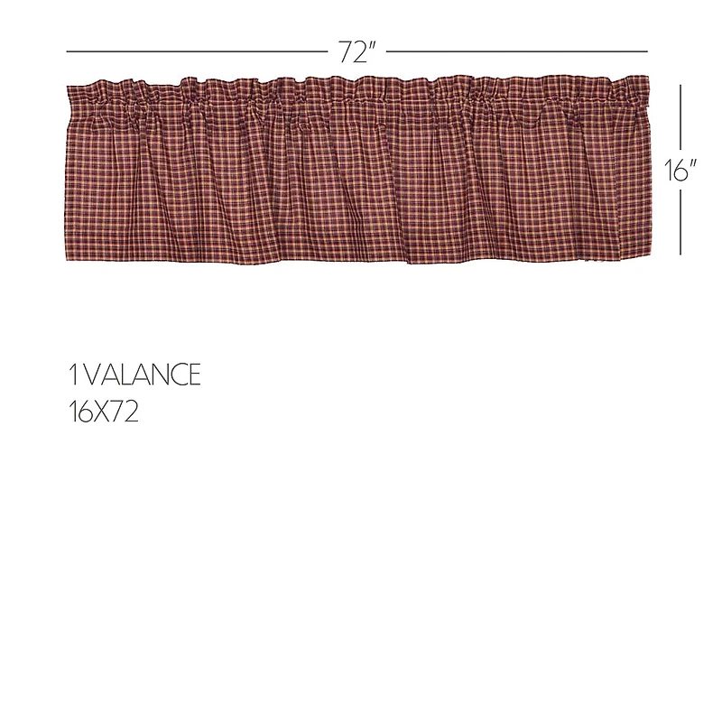 Vhc Brands Patriotic Patch Plaid Rod Pocket Tailored Valance