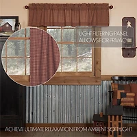 Vhc Brands Patriotic Patch Plaid Rod Pocket Tailored Valance