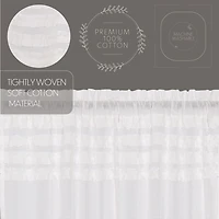 Vhc Brands Ruffle Sheer Petti Prairie Rod Pocket Embellished Set of 2 Curtain Panel