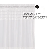 Vhc Brands Ruffle Sheer Petti Prairie Rod Pocket Embellished Set of 2 Curtain Panel