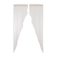 Vhc Brands Ruffle Sheer Petti Prairie Rod Pocket Embellished Set of 2 Curtain Panel