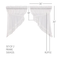 Vhc Brands Ruffle Sheer Petti Prairie Swag Rod Pocket Tailored Valance