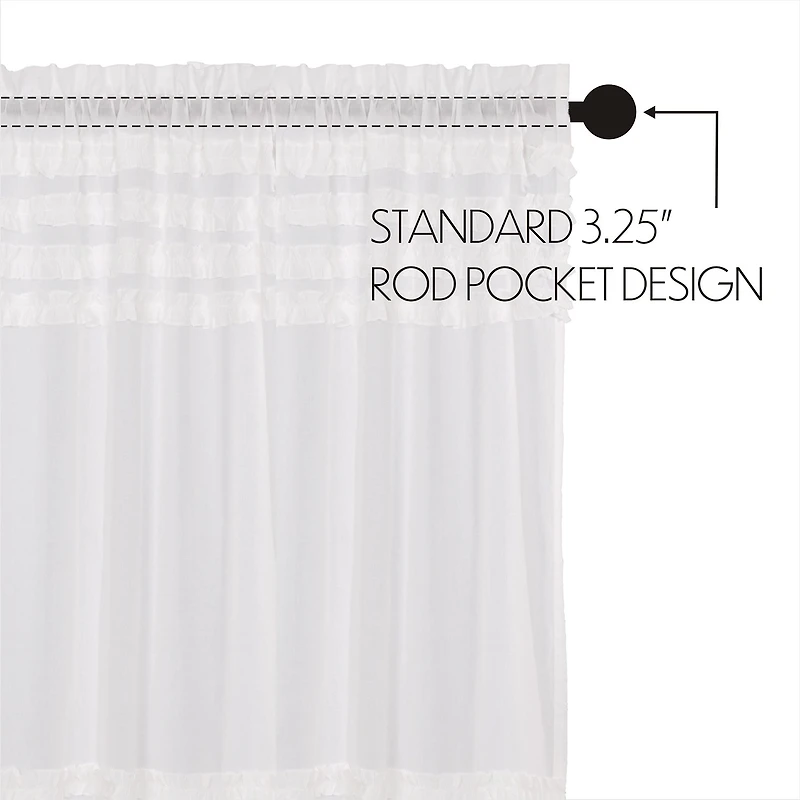 Vhc Brands Ruffle Sheer Petti Prairie Swag Rod Pocket Tailored Valance