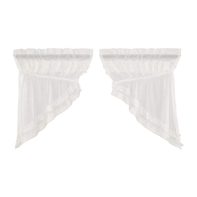 Vhc Brands Ruffle Sheer Petti Prairie Swag Rod Pocket Tailored Valance