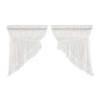 Vhc Brands Ruffle Sheer Petti Prairie Swag Rod Pocket Tailored Valance