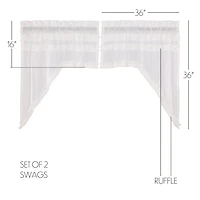 Vhc Brands Ruffle Sheer Petti Swag Rod Pocket Tailored Valance