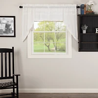 Vhc Brands Ruffle Sheer Petti Swag Rod Pocket Tailored Valance