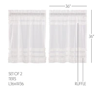 Vhc Brands Ruffle Sheer Petti 2-pc. Rod Pocket Window Tier