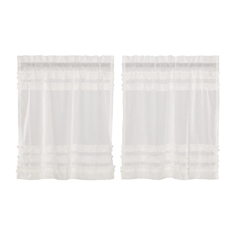 Vhc Brands Ruffle Sheer Petti 2-pc. Rod Pocket Window Tier