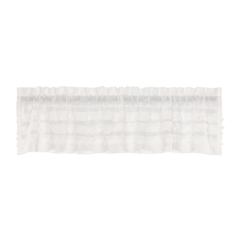 Vhc Brands Ruffle Sheer Petti Rod Pocket Tailored Valance