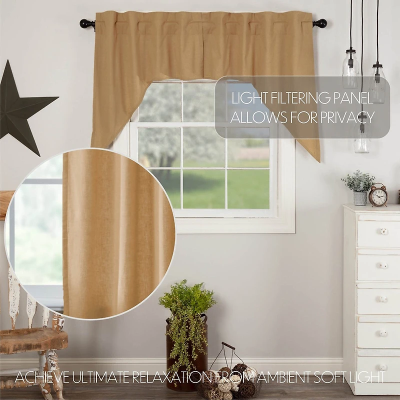 Vhc Brands Simple Life Swag Rod Pocket Tailored Valance