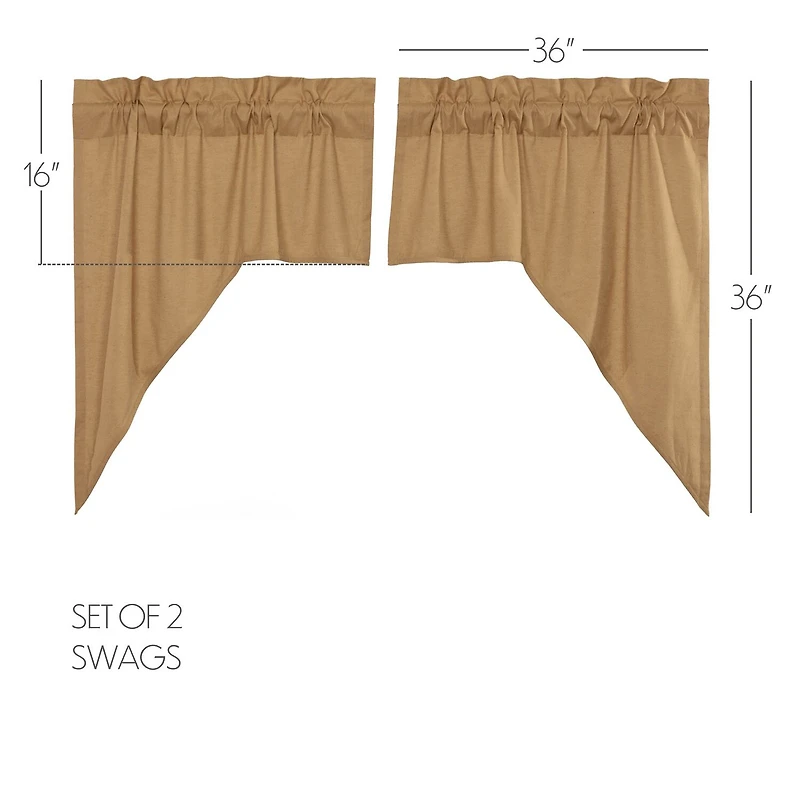 Vhc Brands Simple Life Swag Rod Pocket Tailored Valance