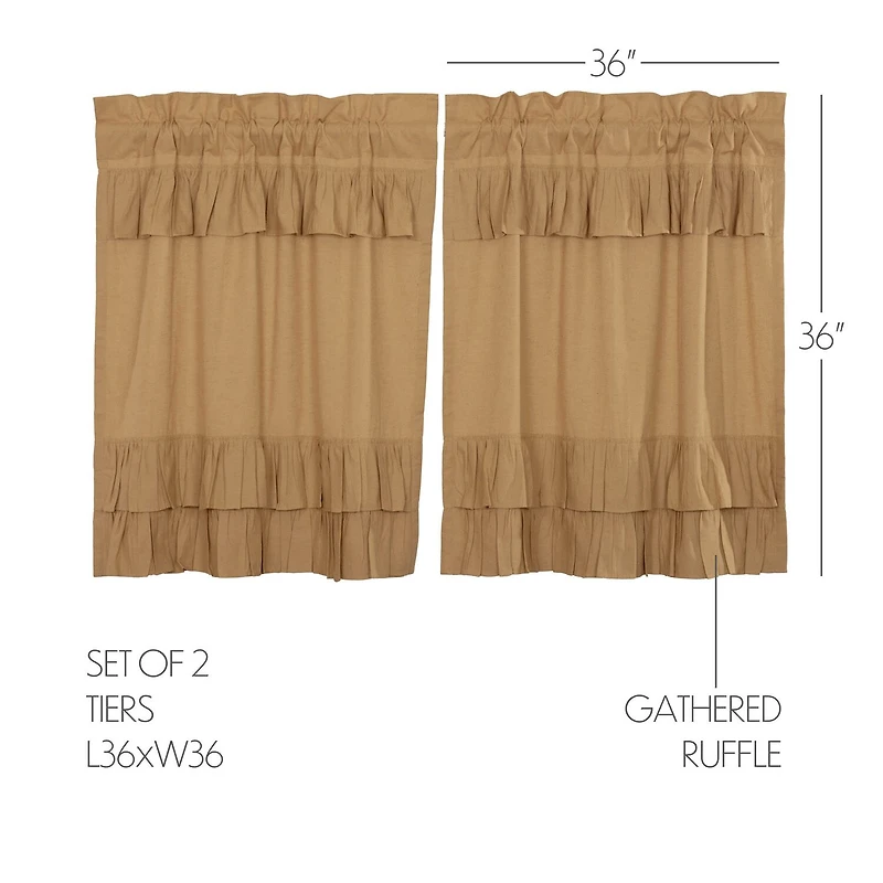 Vhc Brands Simple Life Ruffled 2-pc. Rod Pocket Window Tier
