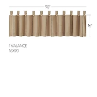 Vhc Brands Stitched Burlap Tab Top Tailored Valance