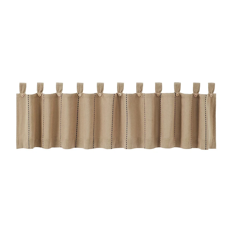 Vhc Brands Stitched Burlap Tab Top Tailored Valance