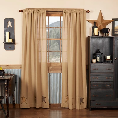 Vhc Brands Stratton Rod Pocket Embellished Light-Filtering Set of 2 Curtain Panel