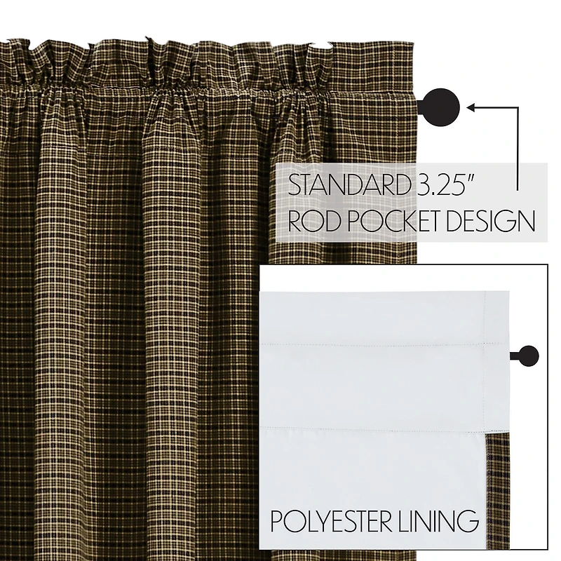 Vhc Brands Tea Cabin Rod Pocket Blackout Single Curtain Panel