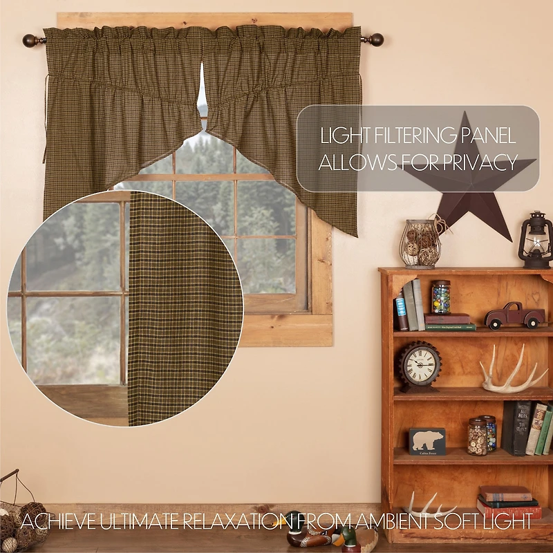 Vhc Brands Tea Cabin Prairie Swag Rod Pocket Tailored Valance