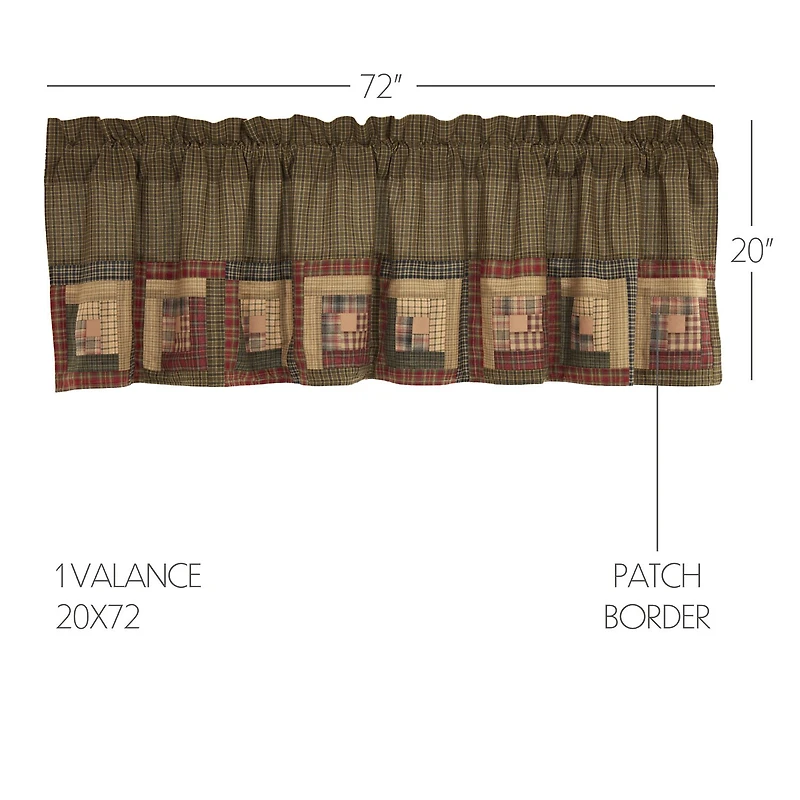 Vhc Brands Tea Cabin Block Border Rod Pocket Tailored Valance