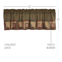 Vhc Brands Tea Cabin Block Border Rod Pocket Tailored Valance