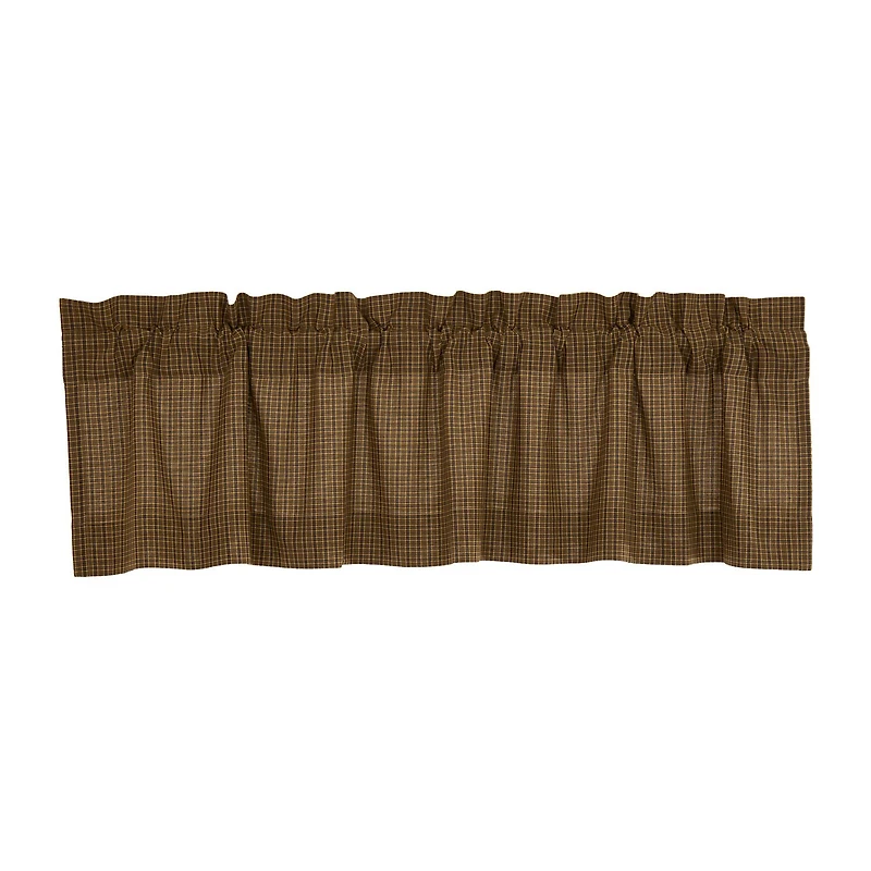 Vhc Brands Tea Cabin Block Border Rod Pocket Tailored Valance