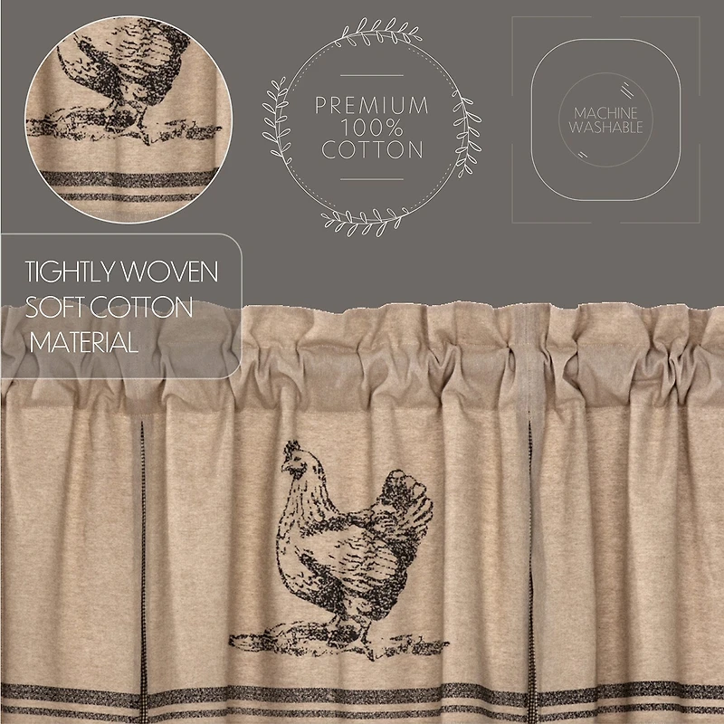 Vhc Brands Sawyer Chicken Rod Pocket Tailored Valance
