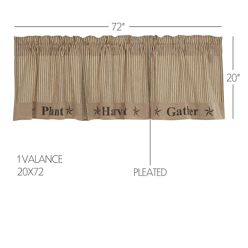 Vhc Brands Sawyer Gather Rod Pocket Tailored Valance