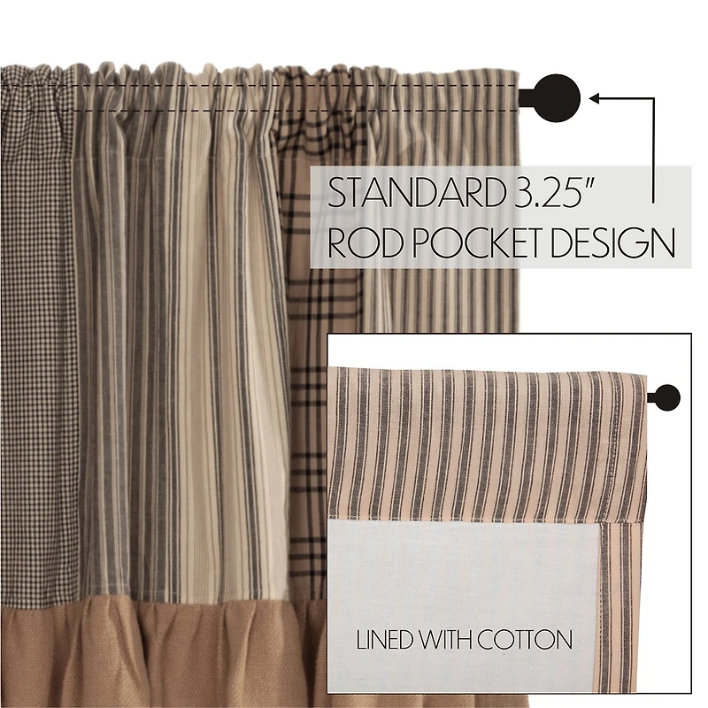 Vhc Brands Sawyer Patchwork Rod Pocket Tailored Valance