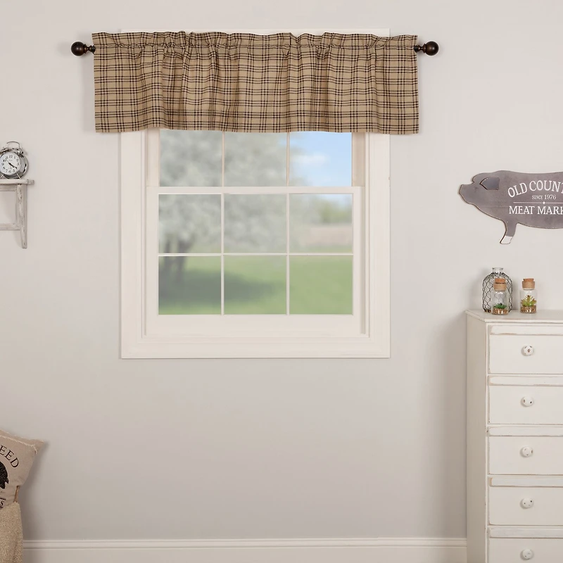 Vhc Brands Sawyer Plaid Rod Pocket Tailored Valance