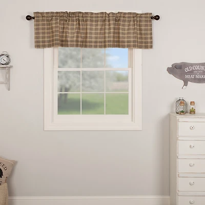Vhc Brands Sawyer Plaid Rod Pocket Tailored Valance