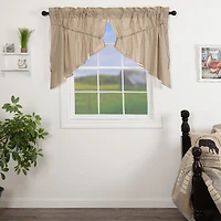 Vhc Brands Sawyer Ticking Prairie Swag Rod Pocket Tailored Valance