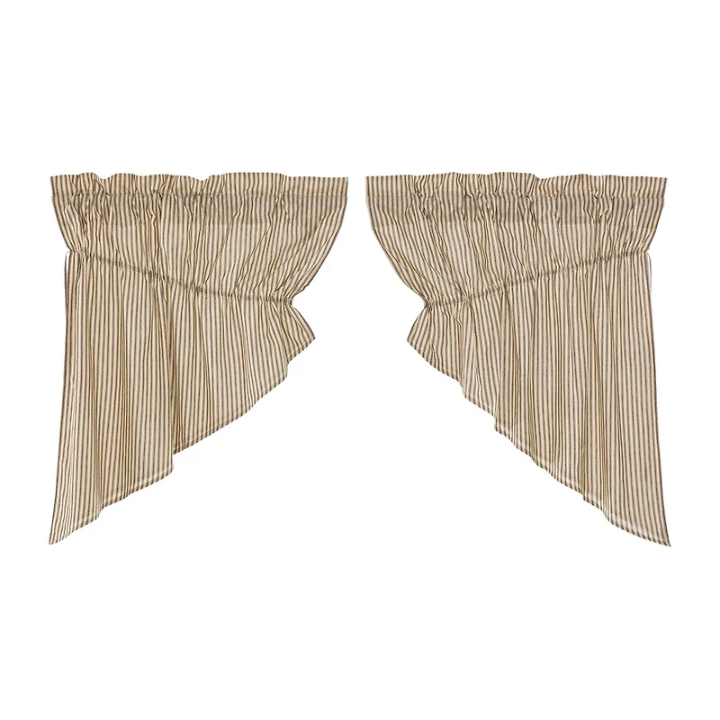 Vhc Brands Sawyer Ticking Prairie Swag Rod Pocket Tailored Valance