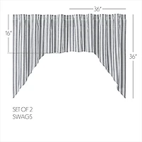 Vhc Brands Sawyer Ticking Swag Rod Pocket Tailored Valance