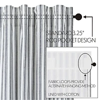 Vhc Brands Sawyer Ticking Swag Rod Pocket Tailored Valance