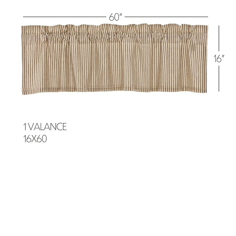 Vhc Brands Sawyer Ticking Rod Pocket Tailored Valance