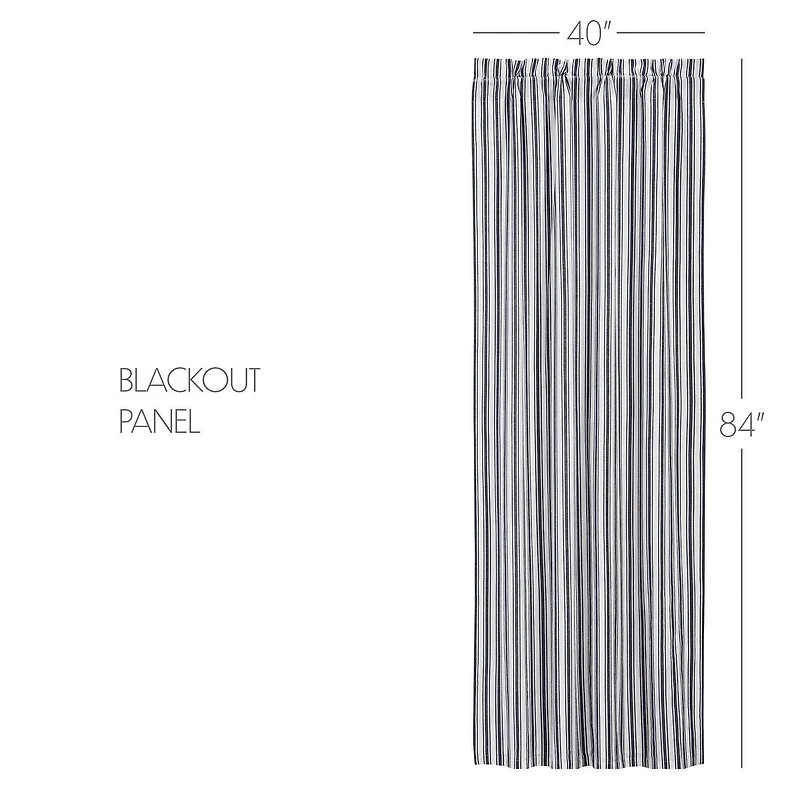 Vhc Brands Sawyer Ticking Rod Pocket Blackout Single Curtain Panel