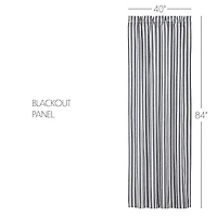 Vhc Brands Sawyer Ticking Rod Pocket Blackout Single Curtain Panel